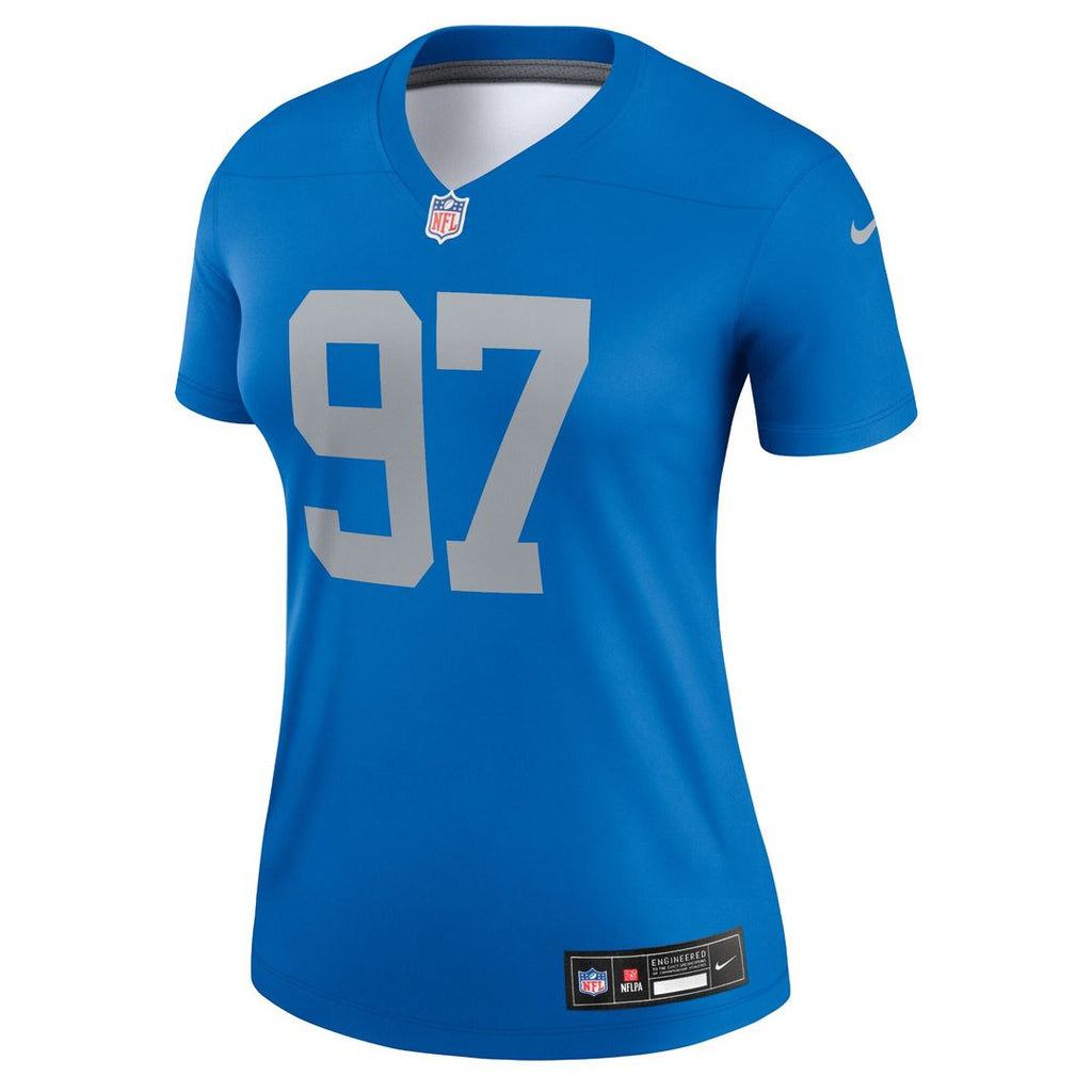 Aidan Hutchinson Detroit Lions Nike Women's Alternate Legend Player Performance Top - Blue NFL Fan Gear Popular Style