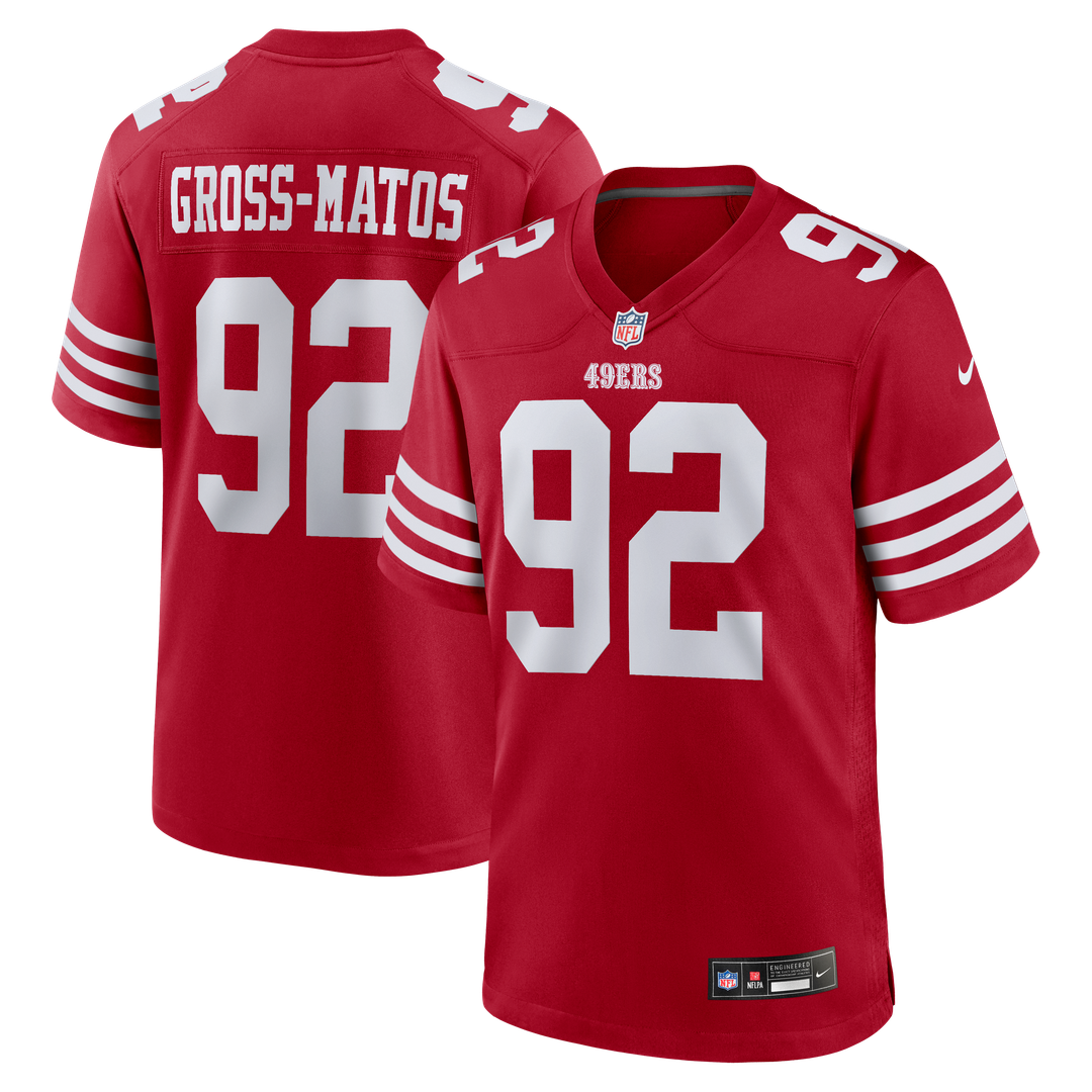 Yetur Gross-Matos San Francisco 49ers Nike Team Game Jersey - Scarlet Official NFL Team Apparel Football Fan Gear