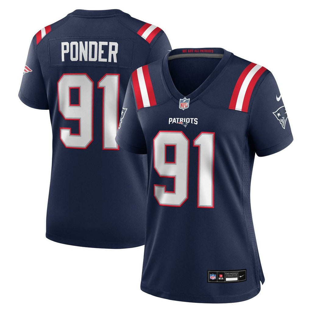 Elijah Ponder New England Patriots Nike Women's Team Game Jersey - Navy Official NFL Team Apparel Football Fan Gear