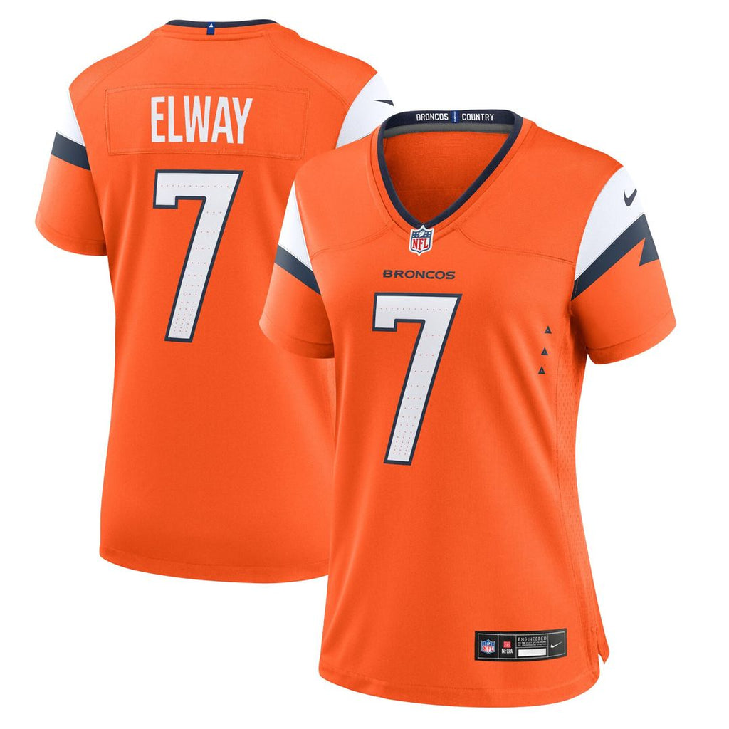 John Elway Denver Broncos Nike Women's Team Retired Player Game Jersey - Orange Official NFL Team Apparel Football Fan Gear
