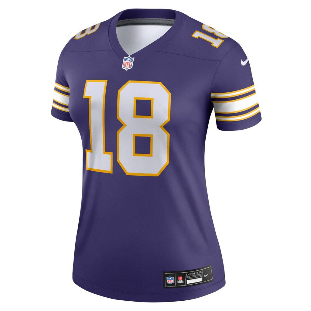 Justin Jefferson Minnesota Vikings Nike Women's Alternate Legend Player Performance Top - Purple NFL Fan Gear Popular Style