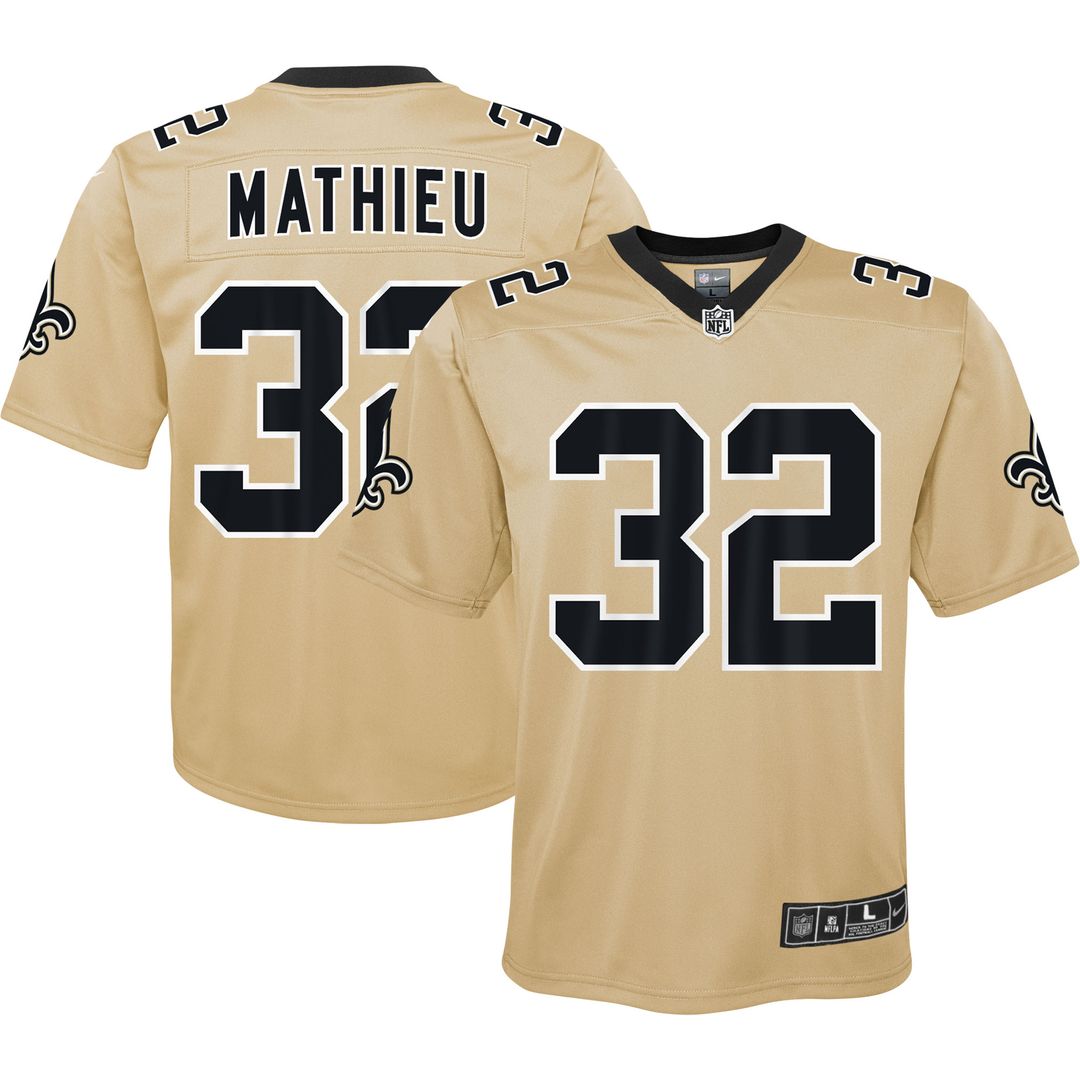 Tyrann Mathieu New Orleans Saints Nike Youth Inverted Game Jersey - Gold Official NFL Team Apparel Football Fan Gear