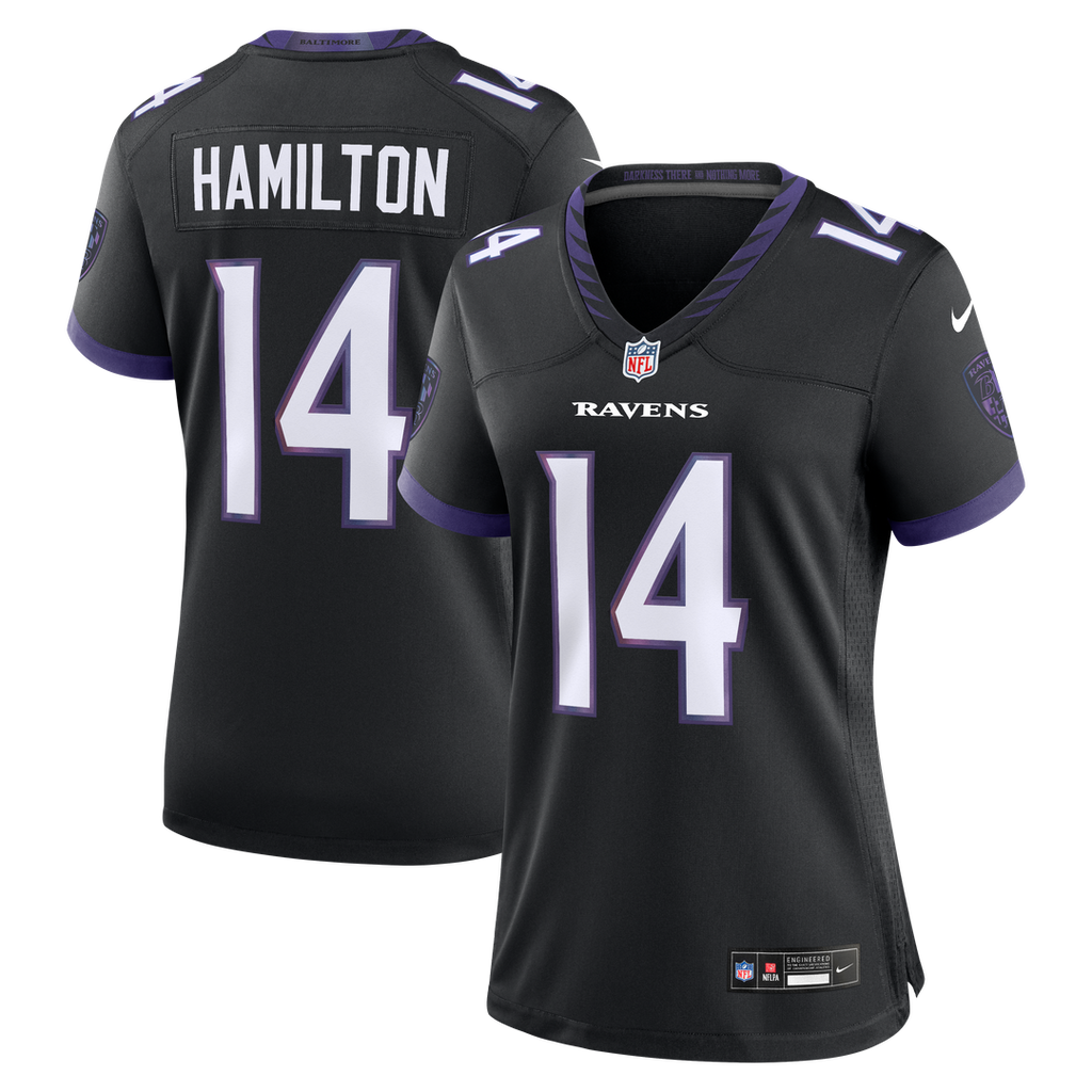 Kyle Hamilton Baltimore Ravens Nike Women's Alternate Game Jersey - Black Official NFL Team Apparel Football Fan Gear