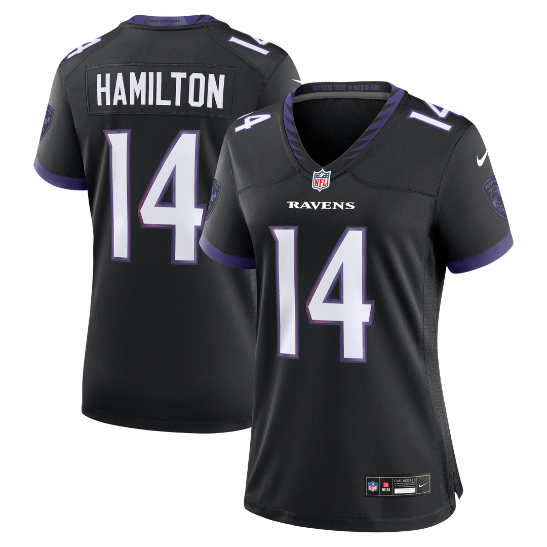 Kyle Hamilton Baltimore Ravens Nike Women's Alternate Game Jersey - Black Official NFL Team Apparel Football Fan Gear