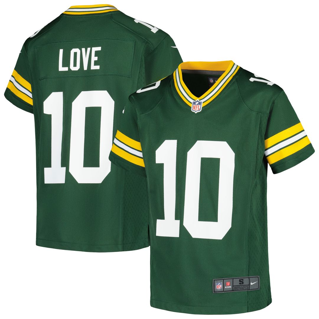 Jordan Love Green Bay Packers Nike Youth Game Jersey - Green Official NFL Team Apparel Football Fan Gear