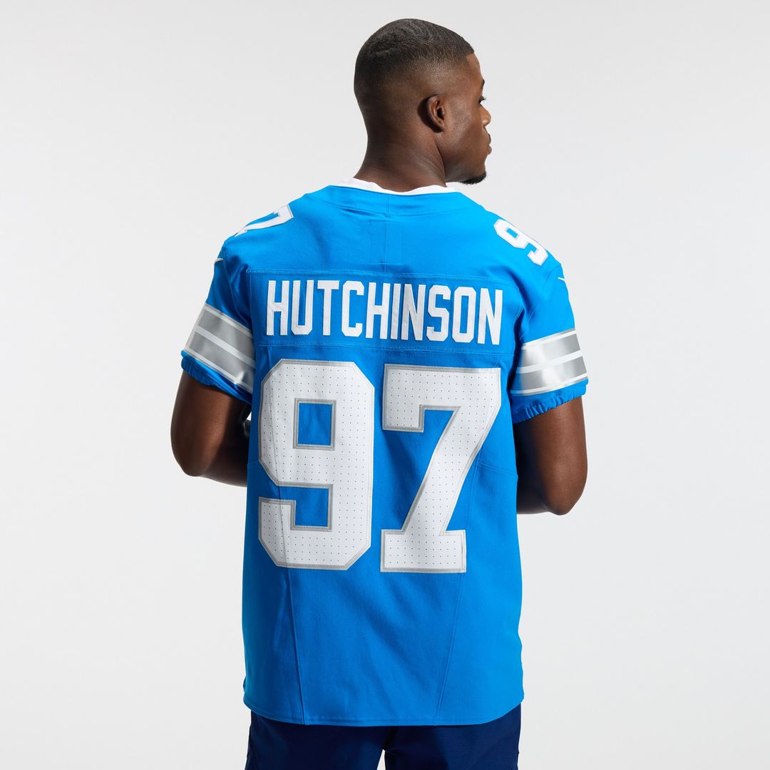 Aidan Hutchinson Detroit Lions Nike Alternate Vapor F.U.S.E. Elite Jersey - Black Official NFL Team Apparel Football Fan Gear