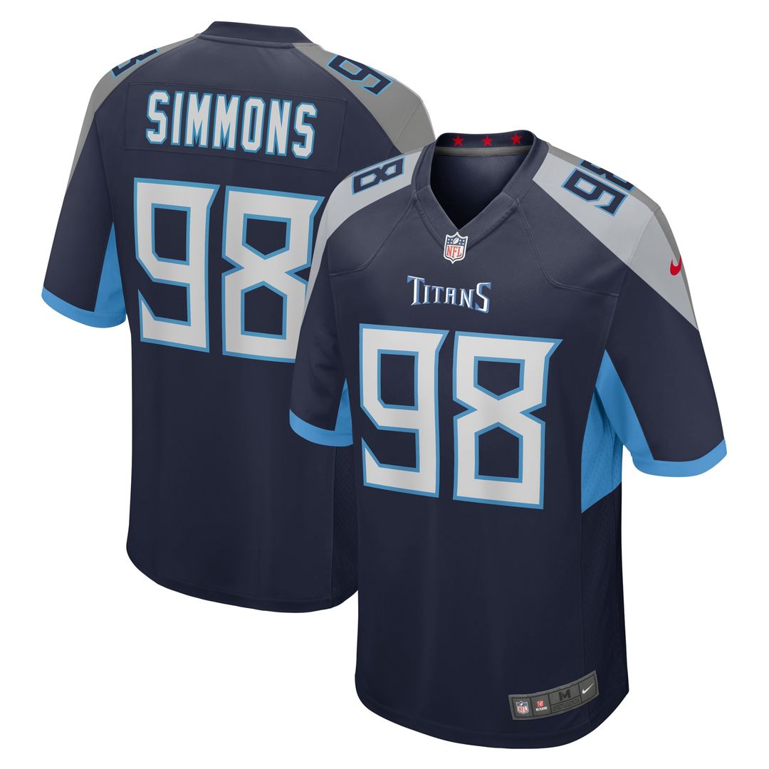 Jeffery Simmons Tennessee Titans Nike Game Jersey - Navy Official NFL Team Apparel Football Fan Gear