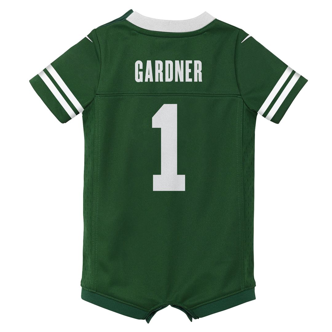 Ahmad Sauce Gardner New York Jets Nike Newborn & Infant Game Romper Jersey - Legacy Green Official NFL Team Apparel Football Fan Gear