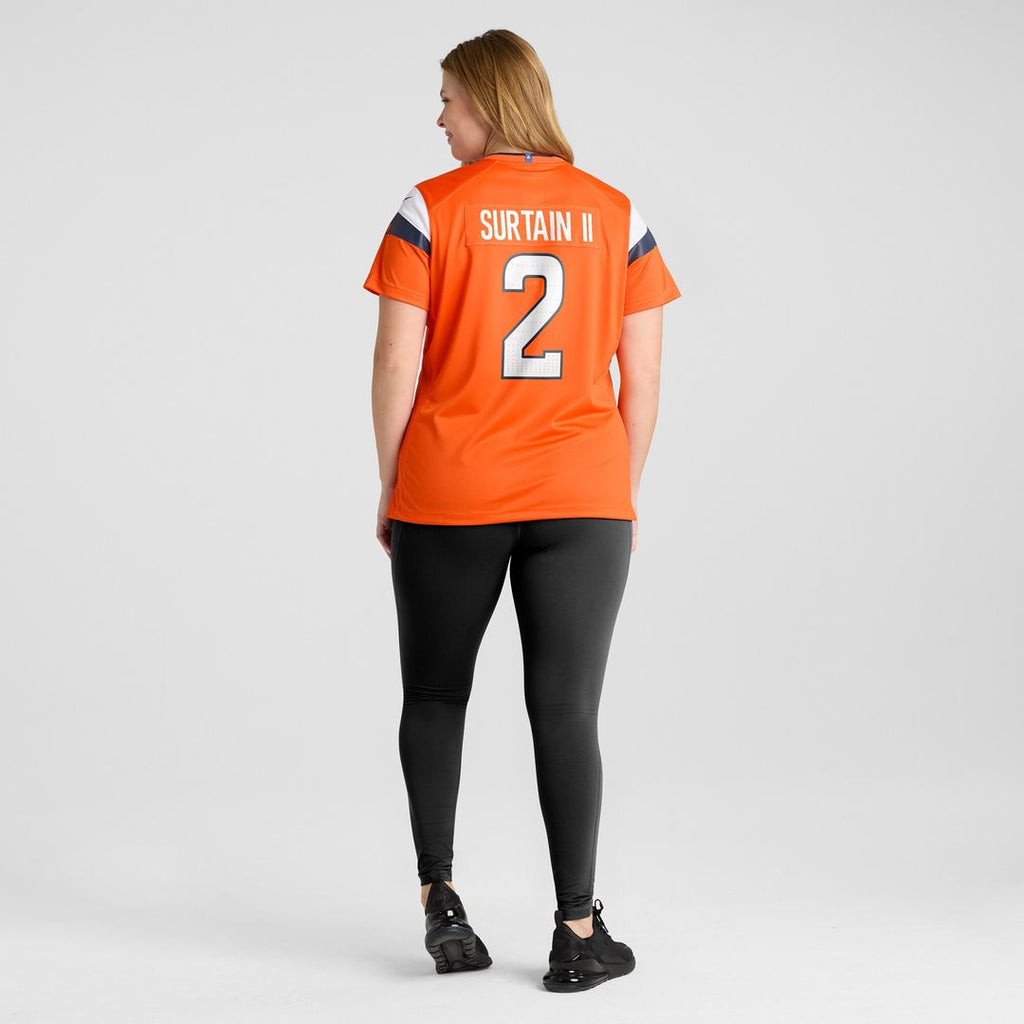 Patrick Surtain II Denver Broncos Nike Women's Team Game Jersey - Orange Official NFL Team Apparel Football Fan Gear
