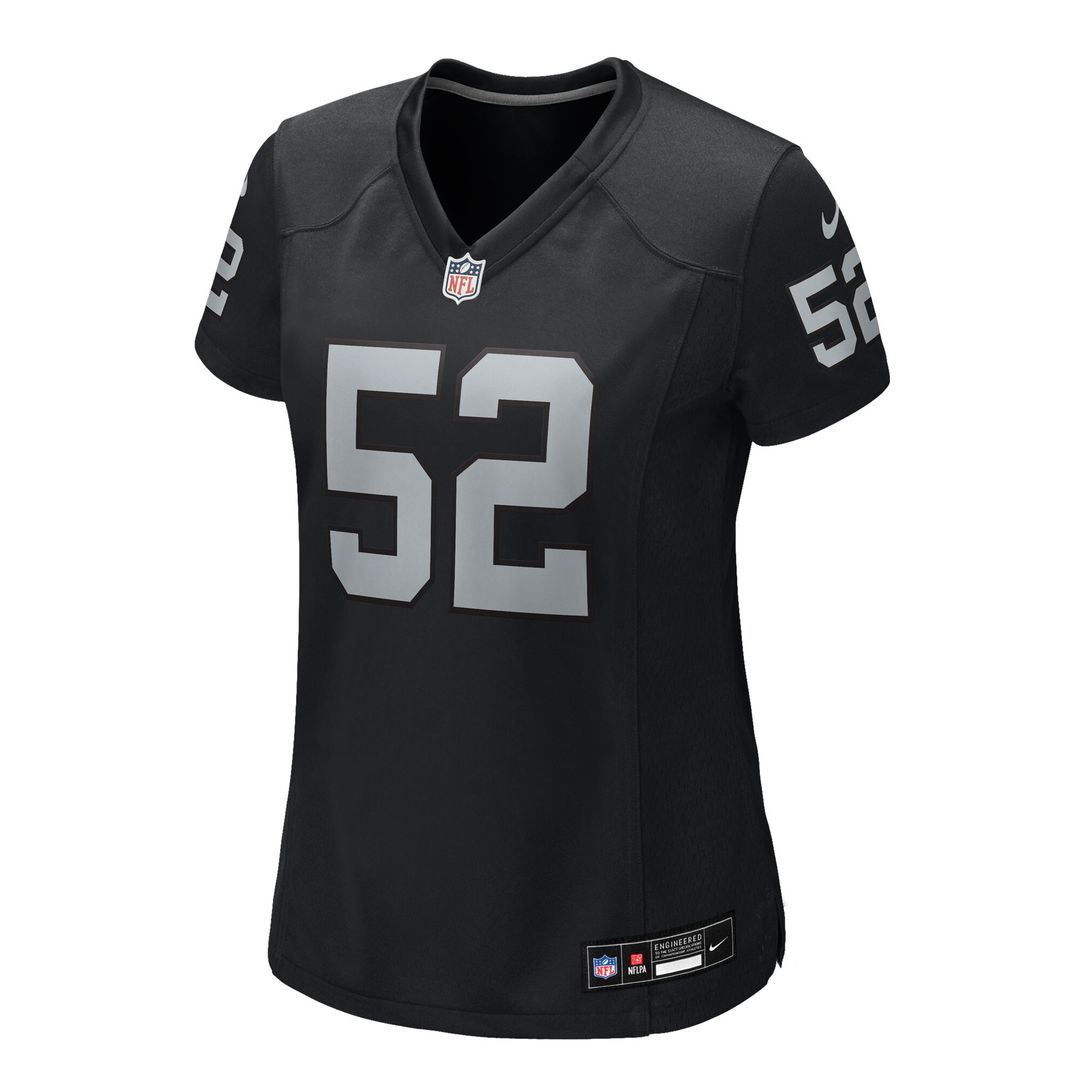 Elandon Roberts Las Vegas Raiders Nike Women's Team Game Jersey - Black Official NFL Team Apparel Football Fan Gear