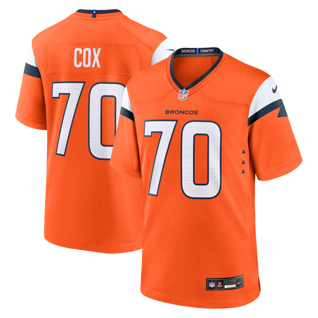 Marques Cox Denver Broncos Nike Team Game Jersey - Orange Official NFL Team Apparel Football Fan Gear