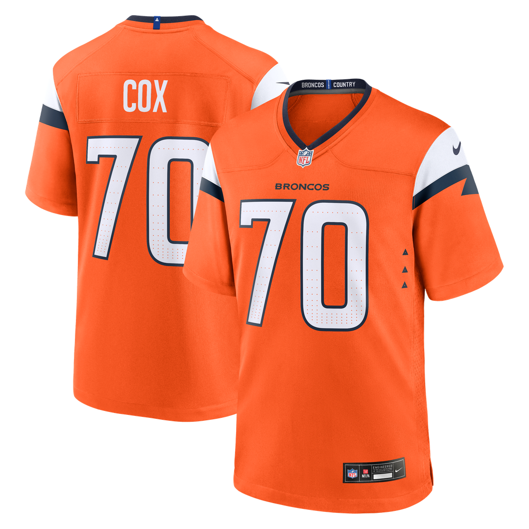 Marques Cox Denver Broncos Nike Team Game Jersey - Orange Official NFL Team Apparel Football Fan Gear