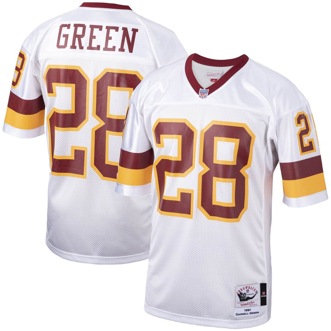 Darrell Green Washington Football Team 1991 Mitchell & Ness Authentic Throwback Retired Player Jersey - White Official NFL Team Apparel Football Fan G