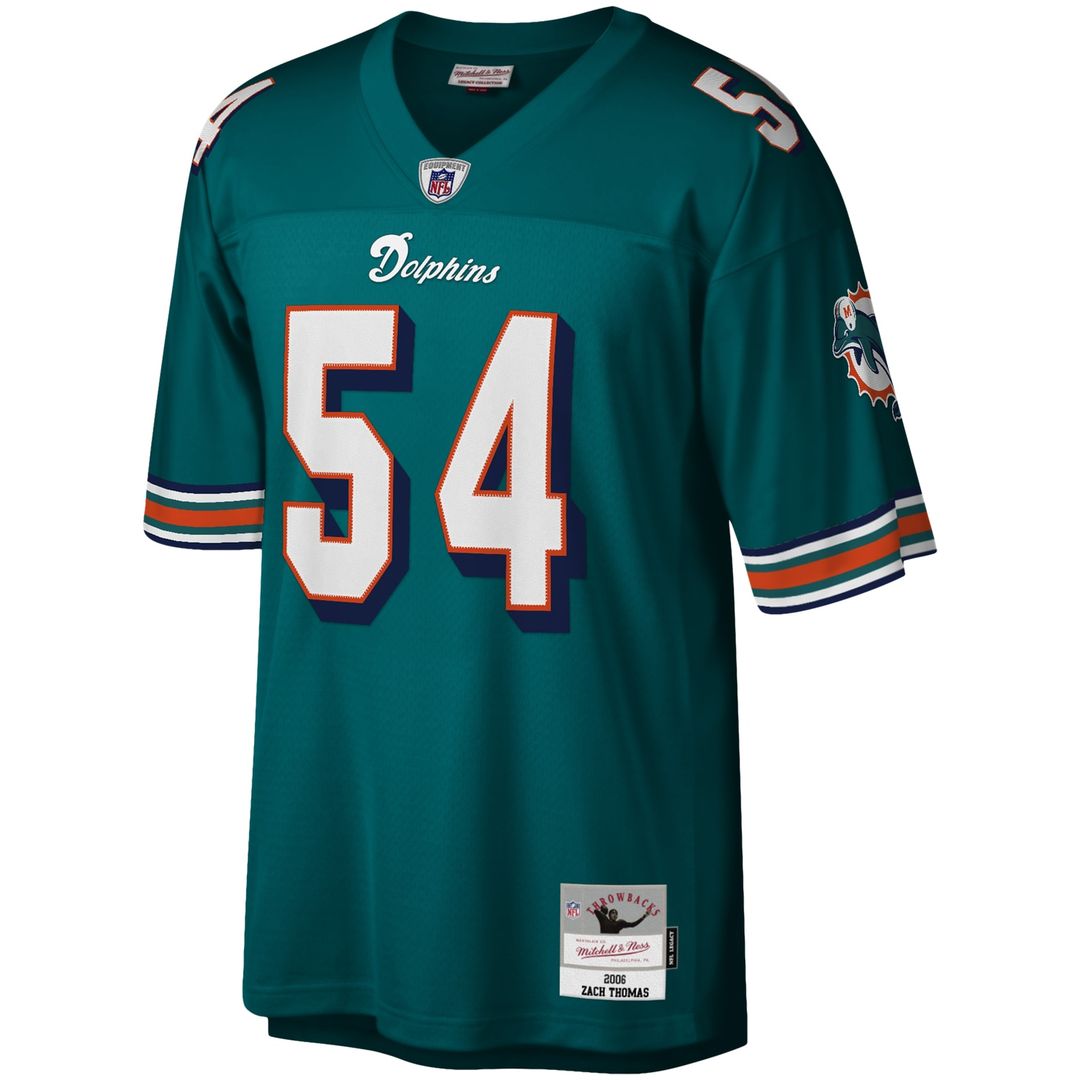 Zach Thomas Miami Dolphins Mitchell & Ness Legacy Replica Jersey - Aqua Official NFL Team Apparel Football Fan Gear