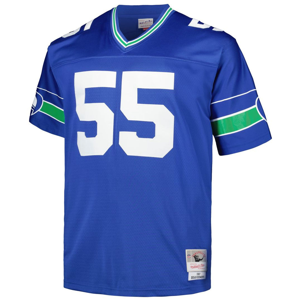 Brian Bosworth Seattle Seahawks Mitchell & Ness Big & Tall 1987 Legacy Retired Player Jersey - Royal Official NFL Team Apparel Football Fan Gear