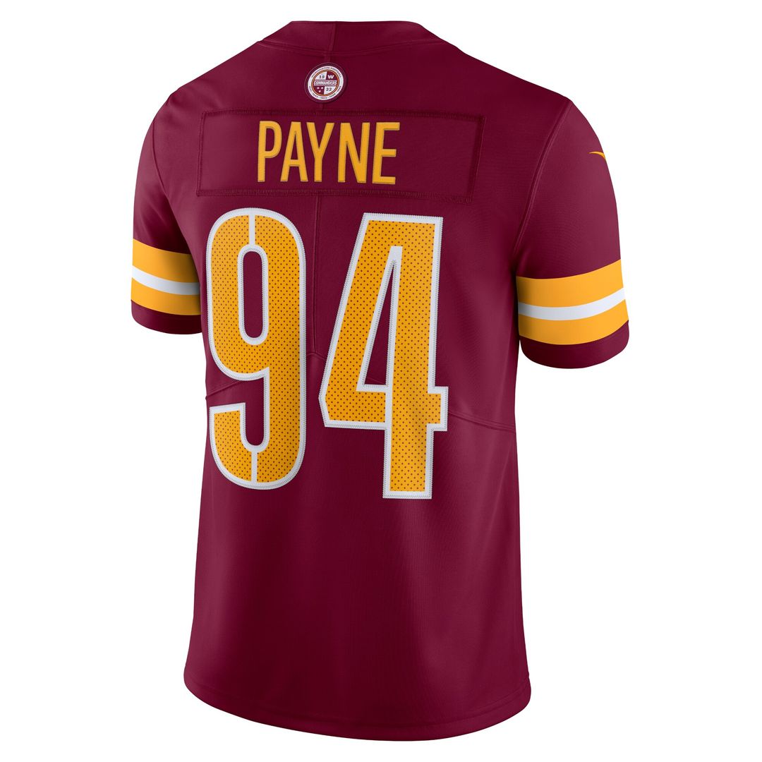 Da'Ron Payne Washington Commanders Nike Vapor Limited Jersey - Burgundy Official NFL Team Apparel Football Fan Gear