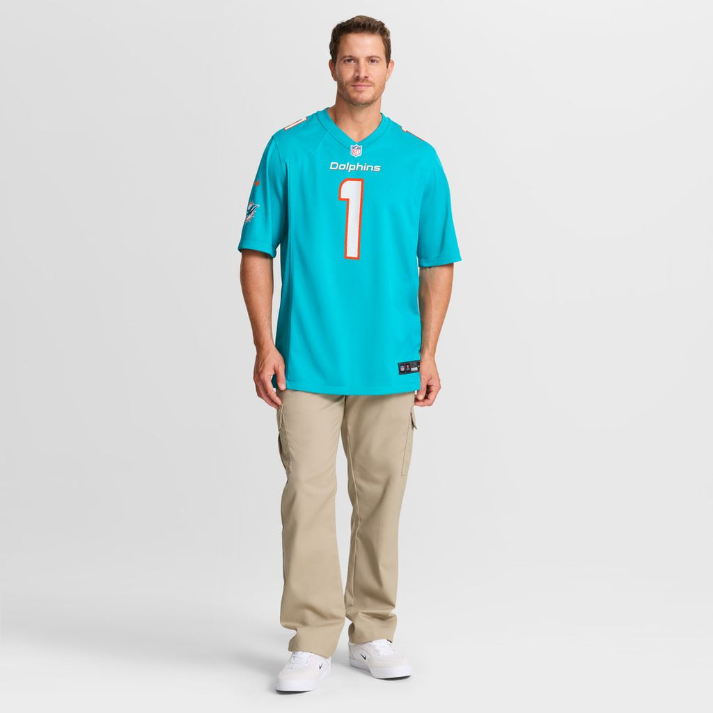 Chris Johnson Miami Dolphins Nike 2026 NFL Draft First Round Pick No. 27 Team Game Jersey - Aqua Official NFL Team Apparel Football Fan Gear