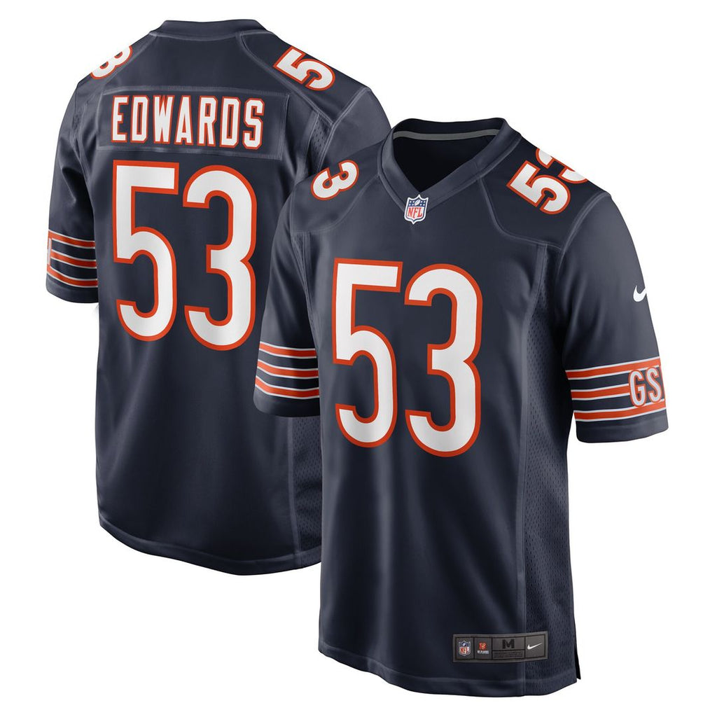 TJ Edwards Chicago Bears Nike Game Player Jersey - Navy Official NFL Team Apparel Football Fan Gear