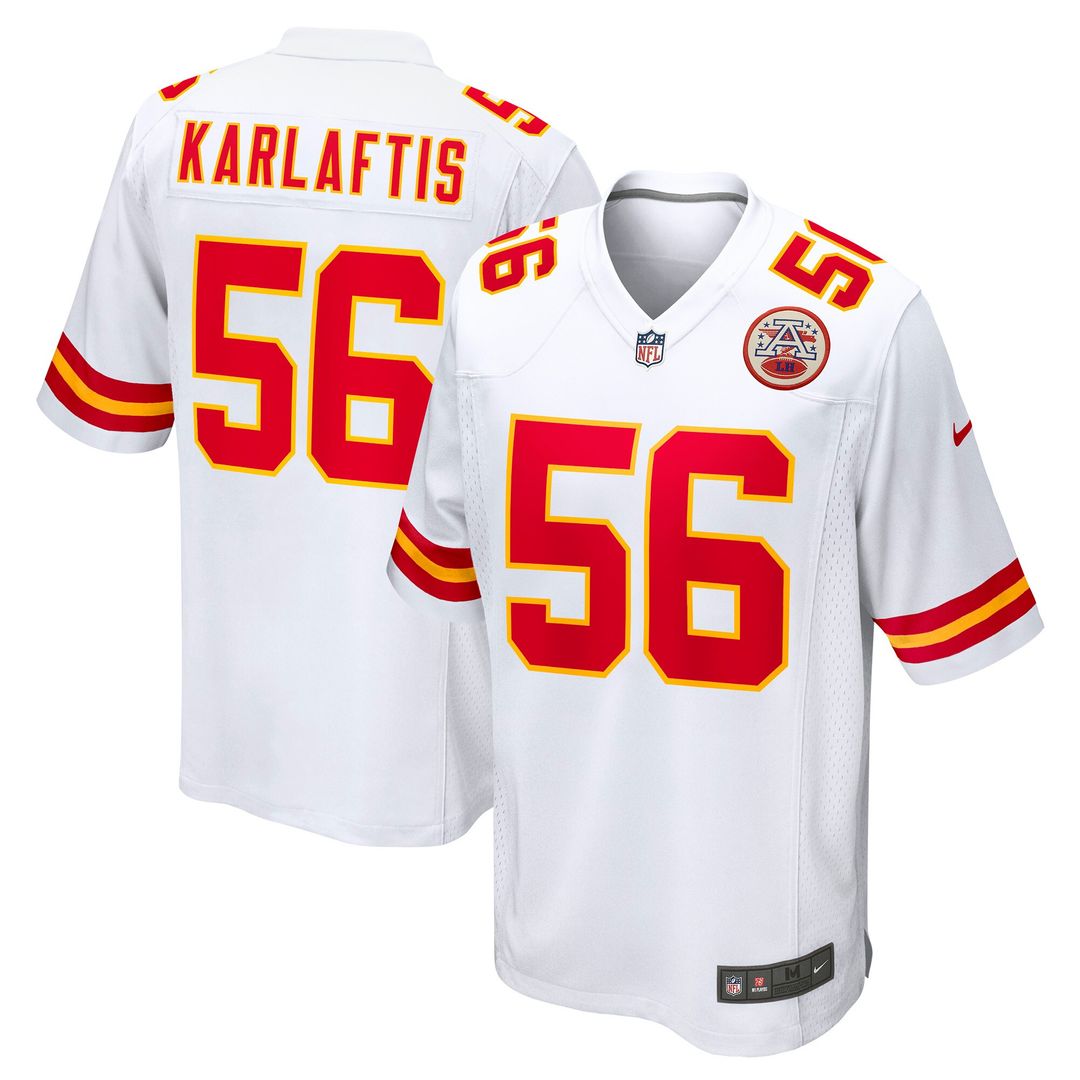 George Karlaftis Kansas City Chiefs Nike Away Game Player Jersey - White Official NFL Team Apparel Football Fan Gear