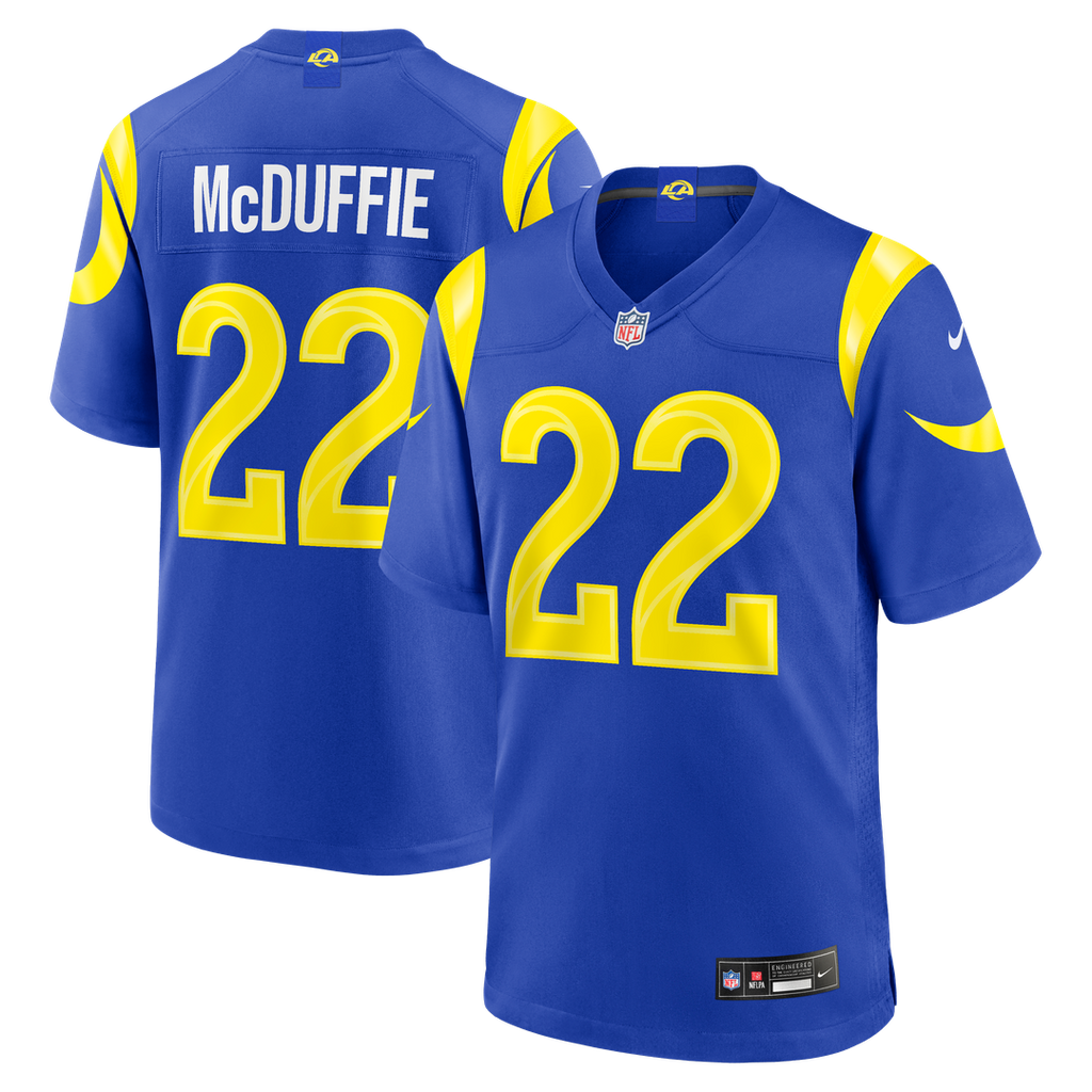 Trent McDuffie Los Angeles Rams Nike Team Game Player Jersey - Royal Official NFL Team Apparel Football Fan Gear