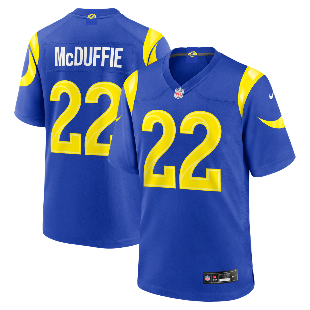 Trent McDuffie Los Angeles Rams Nike Team Game Player Jersey - Royal Official NFL Team Apparel Football Fan Gear