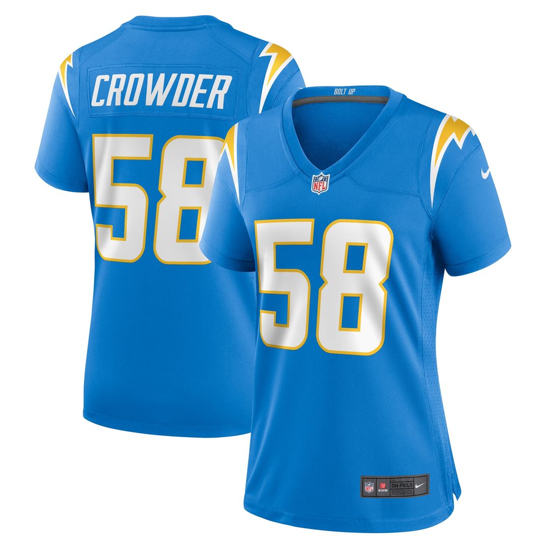 Tae Crowder Los Angeles Chargers Nike Women's Team Game Jersey - Powder Blue Official NFL Team Apparel Football Fan Gear