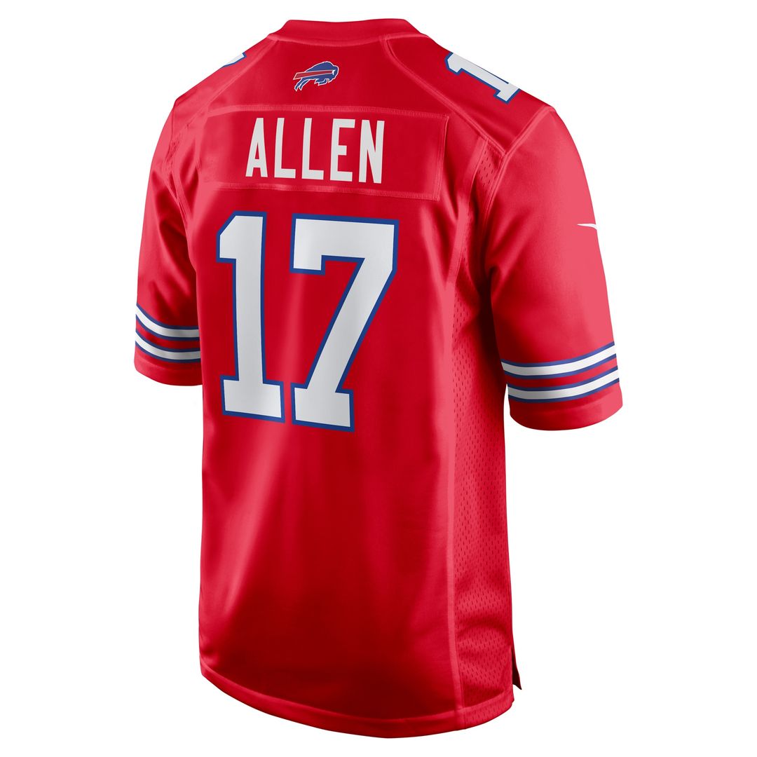 Josh Allen Buffalo Bills Nike Alternate Game Jersey - Red Official NFL Team Apparel Football Fan Gear