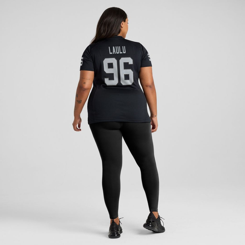 Jonah Laulu Las Vegas Raiders Nike Women's Game Jersey - Black Official NFL Team Apparel Football Fan Gear