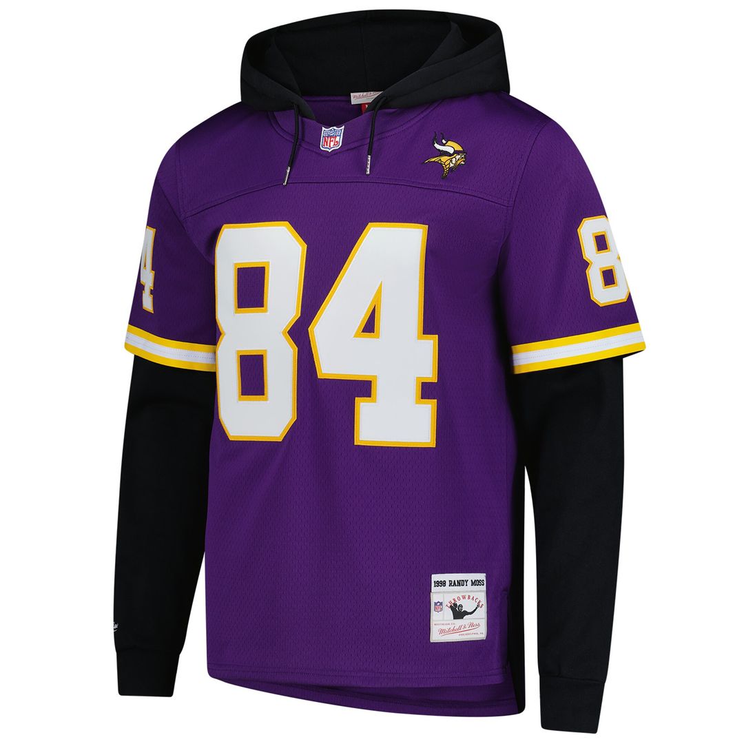 Randy Moss Minnesota Vikings Mitchell & Ness Player Name & Number Hoodie Legacy Jersey - Purple Official NFL Team Apparel Football Fan Gear