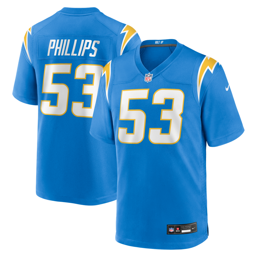 Del'Shawn Phillips Los Angeles Chargers Nike Team Game Jersey - Powder Blue Official NFL Team Apparel Football Fan Gear