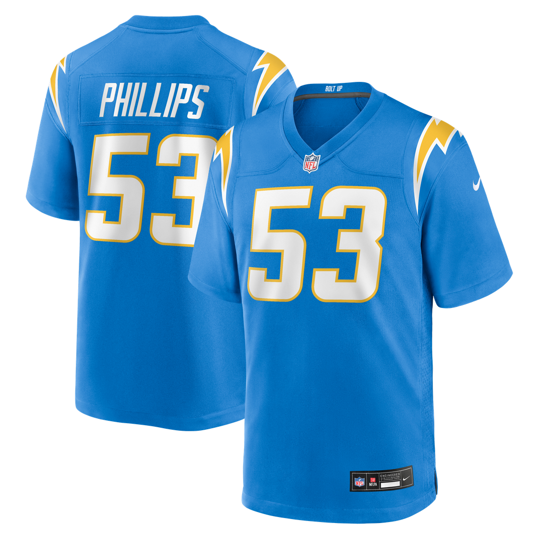 Del'Shawn Phillips Los Angeles Chargers Nike Team Game Jersey - Powder Blue Official NFL Team Apparel Football Fan Gear