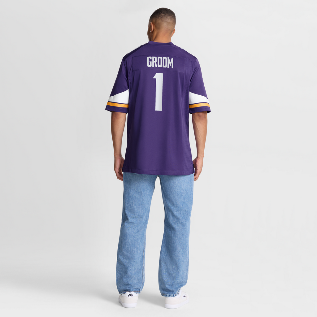 Number 1 Groom Minnesota Vikings Nike Game Jersey - Purple Official NFL Team Apparel Football Fan Gear