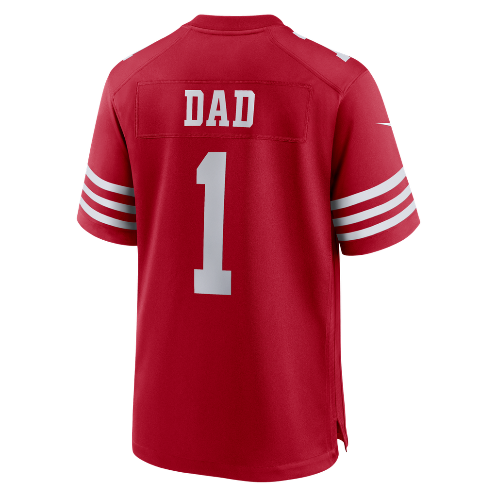 Number 1 Dad San Francisco 49ers Nike Game Jersey - Scarlet Official NFL Team Apparel Football Fan Gear