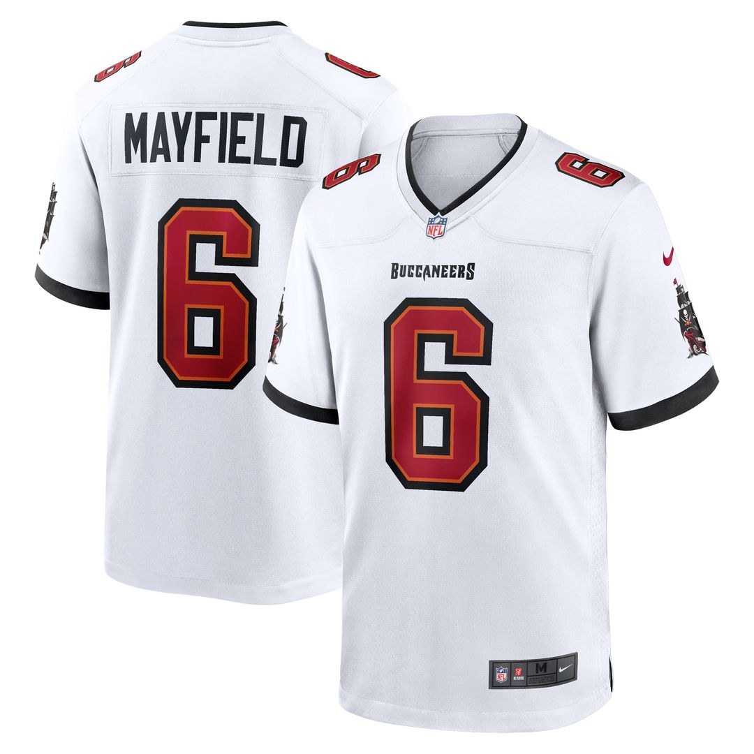 Baker Mayfield Tampa Bay Buccaneers Nike Away Game Jersey - White Official NFL Team Apparel Football Fan Gear