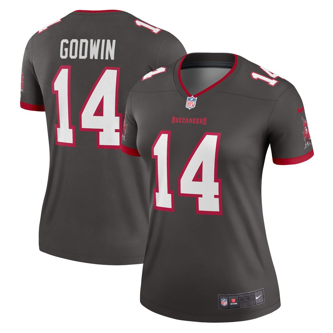 Chris Godwin Tampa Bay Buccaneers Nike Women's Alternate Legend Player Performance Top - Pewter NFL Fan Gear Popular Style