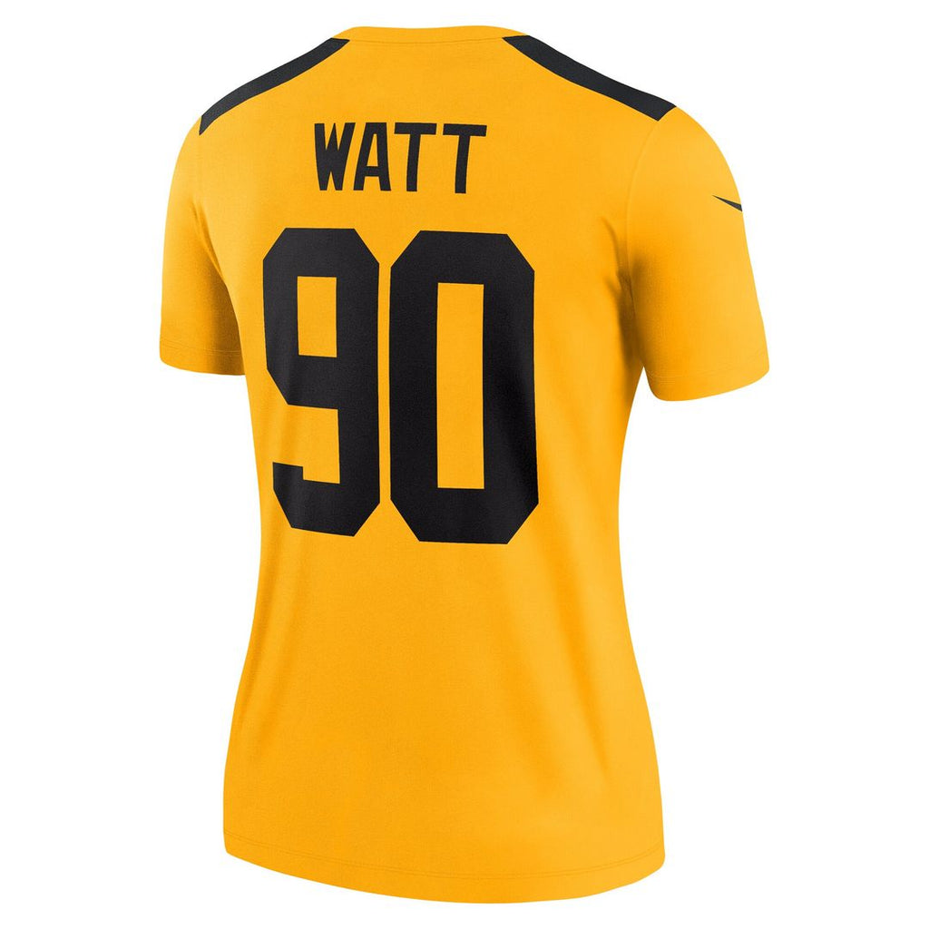 T.J. Watt Pittsburgh Steelers Nike Women's Alternate 1933 Throwback Legend Player Performance Top - Gold Official NFL Team Apparel Football Fan Gear