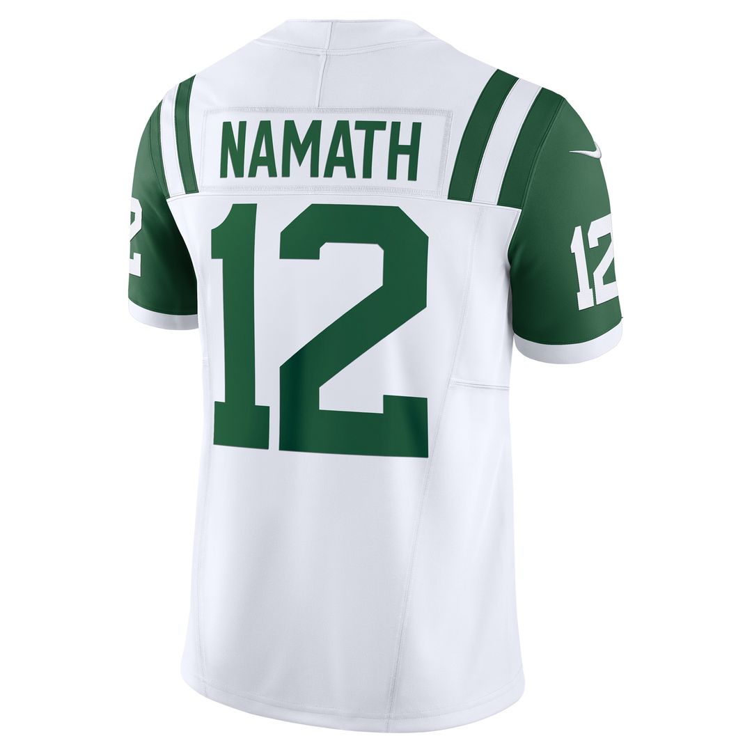 Joe Namath New York Jets Nike Classic Alternate Vapor F.U.S.E. Retired Player Limited Jersey - White Official NFL Team Apparel Football Fan Gear