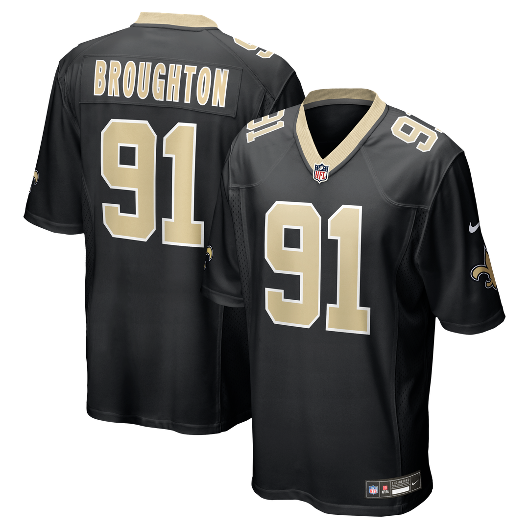 Vernon Broughton New Orleans Saints Nike Team Game Jersey - Black Official NFL Team Apparel Football Fan Gear