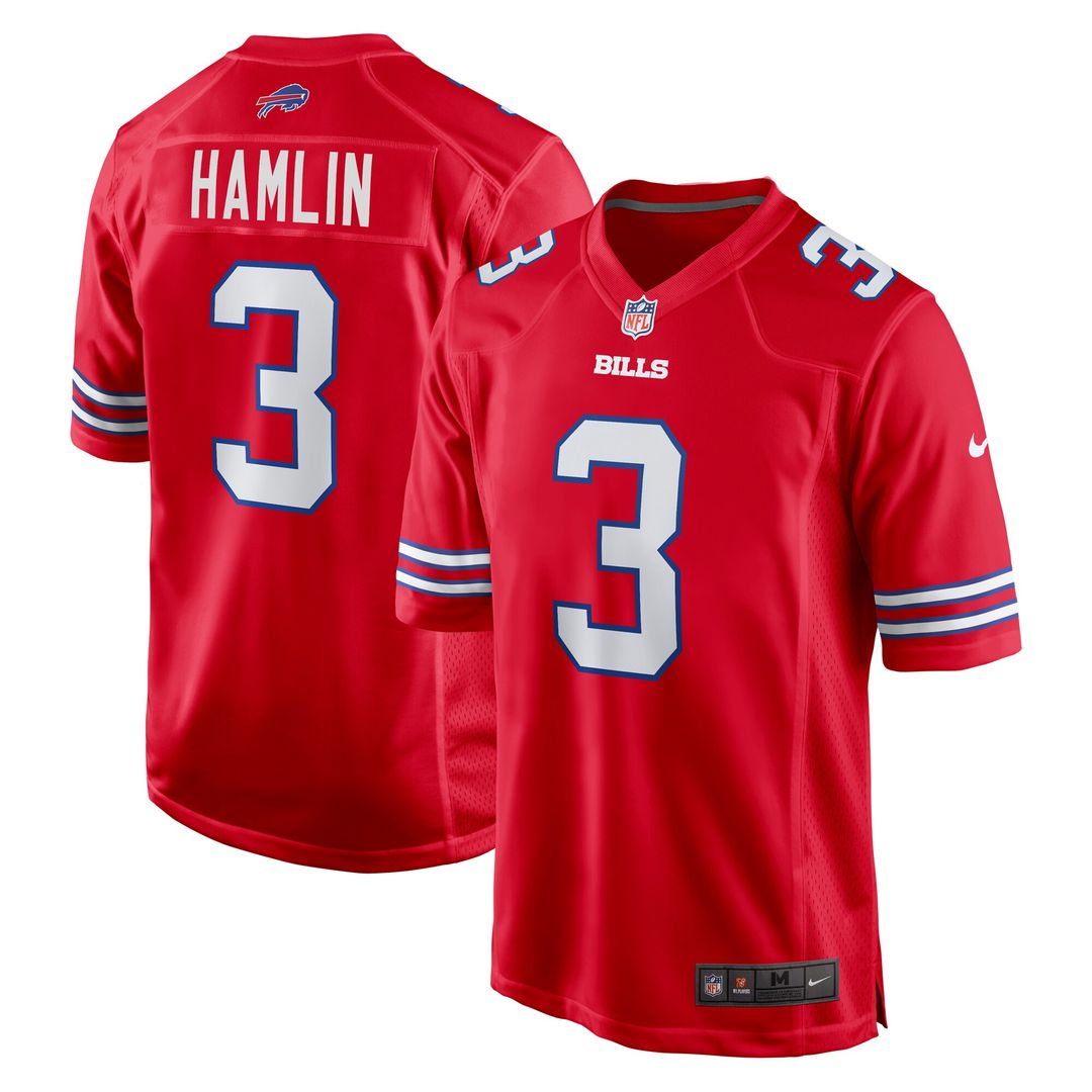 Damar Hamlin Buffalo Bills Nike Alternate Game Jersey - Red Official NFL Team Apparel Football Fan Gear