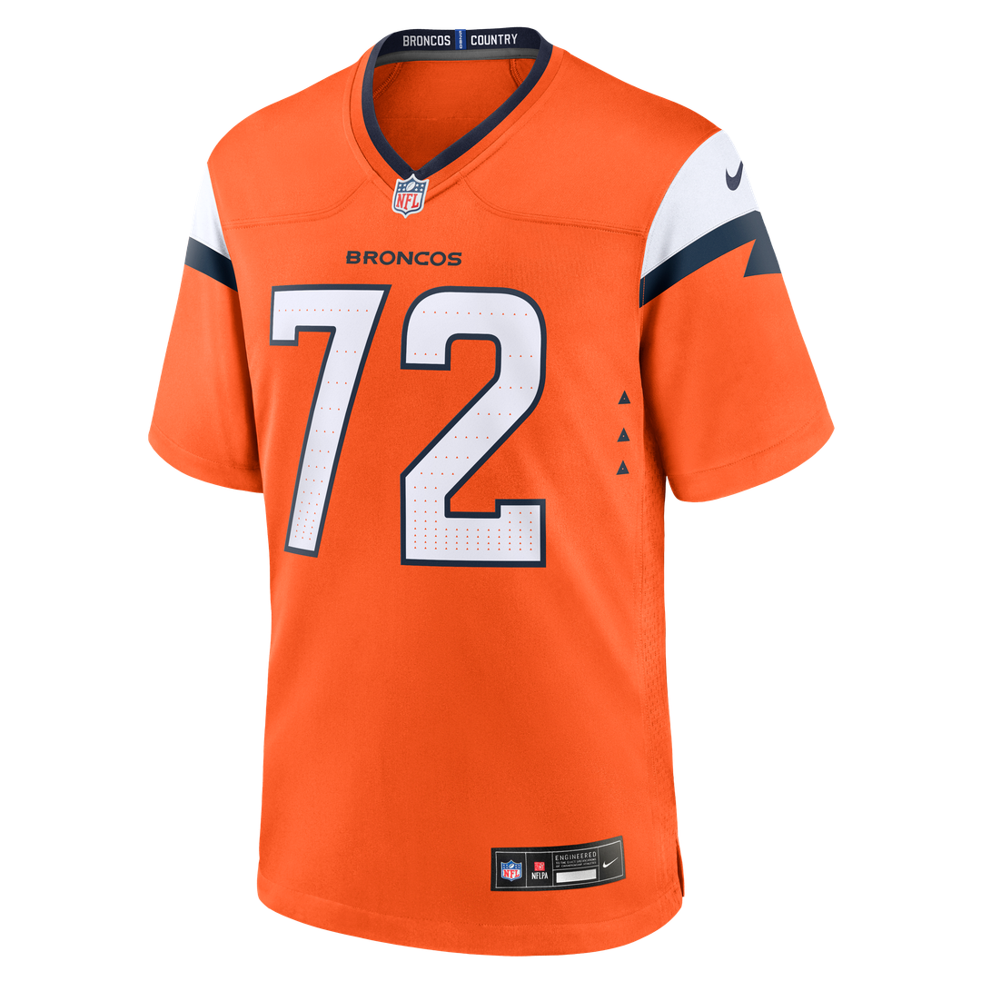 Garett Bolles Denver Broncos Nike Team Game Jersey - Orange Official NFL Team Apparel Football Fan Gear