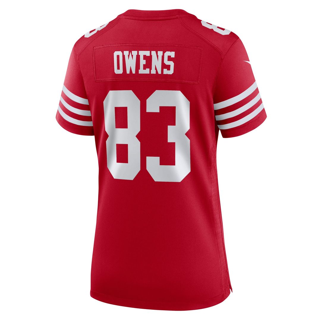 Terique Owens San Francisco 49ers Nike Women's Team Game Jersey - Scarlet Official NFL Team Apparel Football Fan Gear