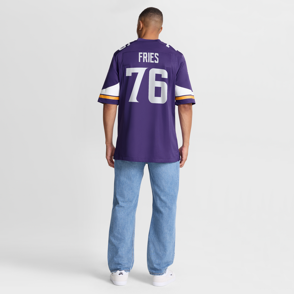 Will Fries Minnesota Vikings Nike Team Game Jersey - Purple Official NFL Team Apparel Football Fan Gear