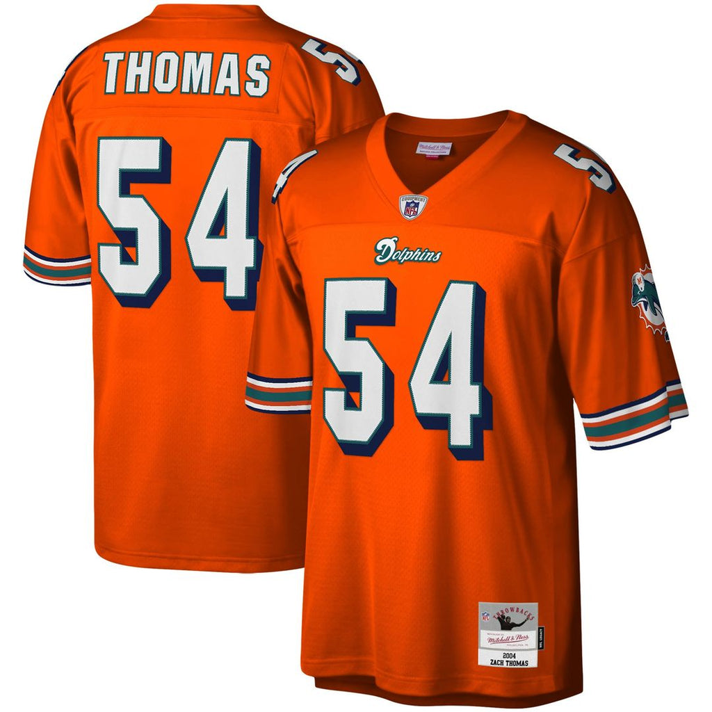 Zach Thomas Miami Dolphins Mitchell & Ness Legacy Replica Jersey - Orange Official NFL Team Apparel Football Fan Gear