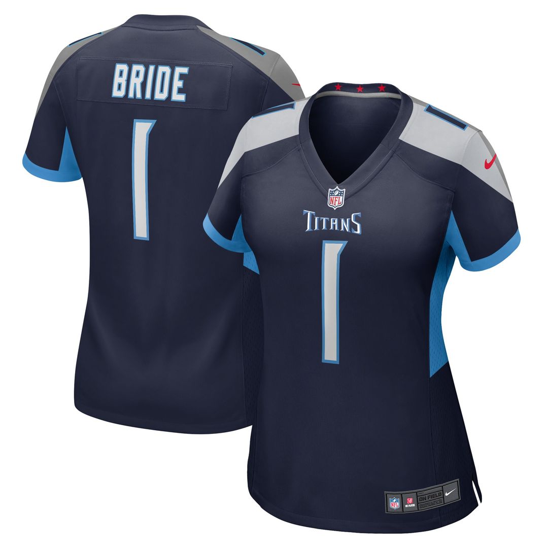 Number 1 Bride Tennessee Titans Nike Women's Game Jersey - Navy Official NFL Team Apparel Football Fan Gear