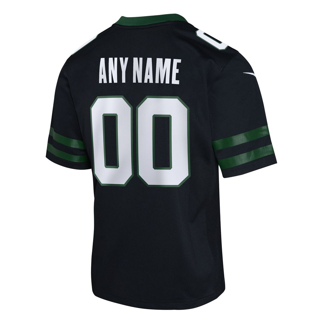 New York Jets Nike Youth Alternate Custom Game Jersey - Black Official NFL Team Apparel Football Fan Gear