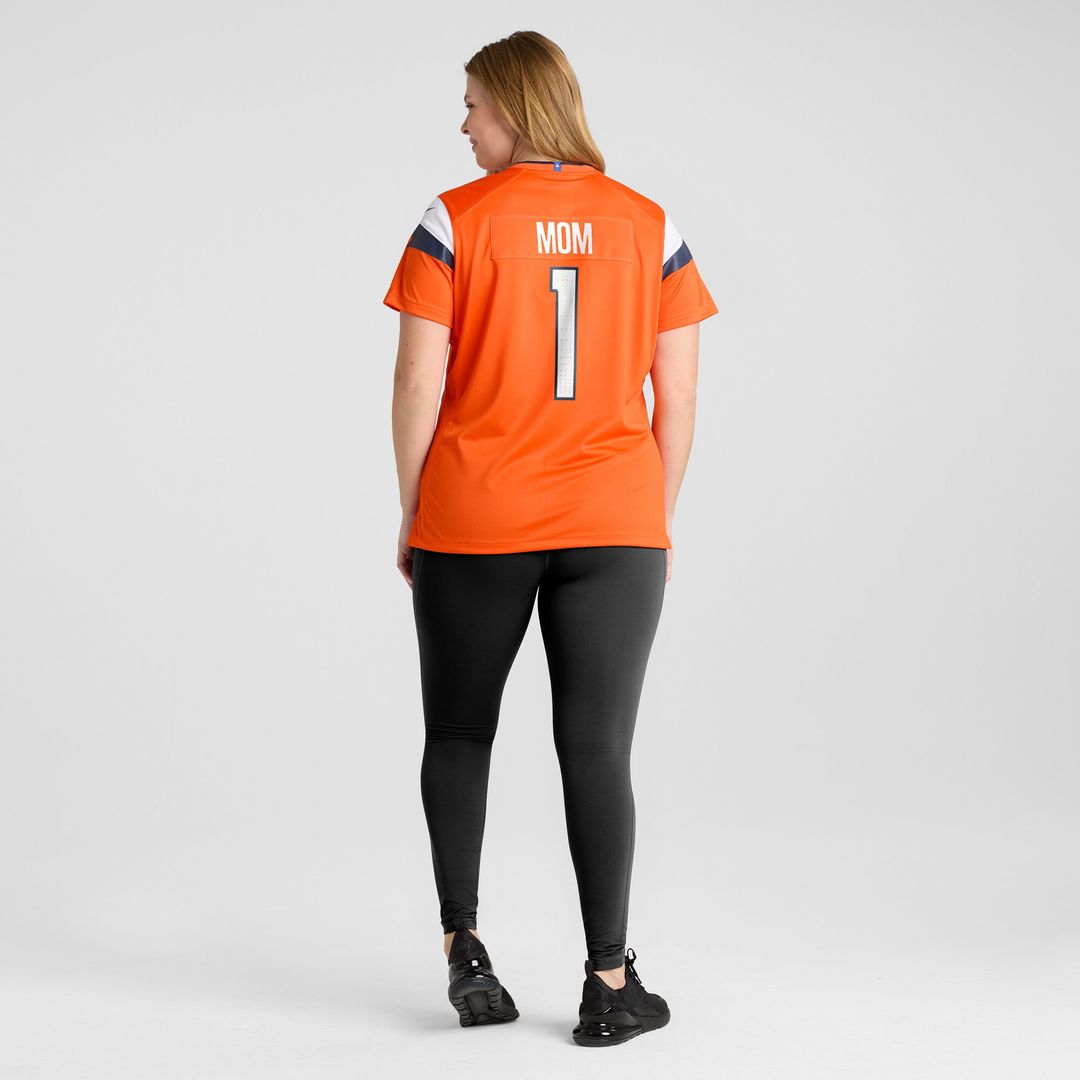 Denver Broncos Nike Women's #1 Mom Game Jersey - Orange Official NFL Team Apparel Football Fan Gear