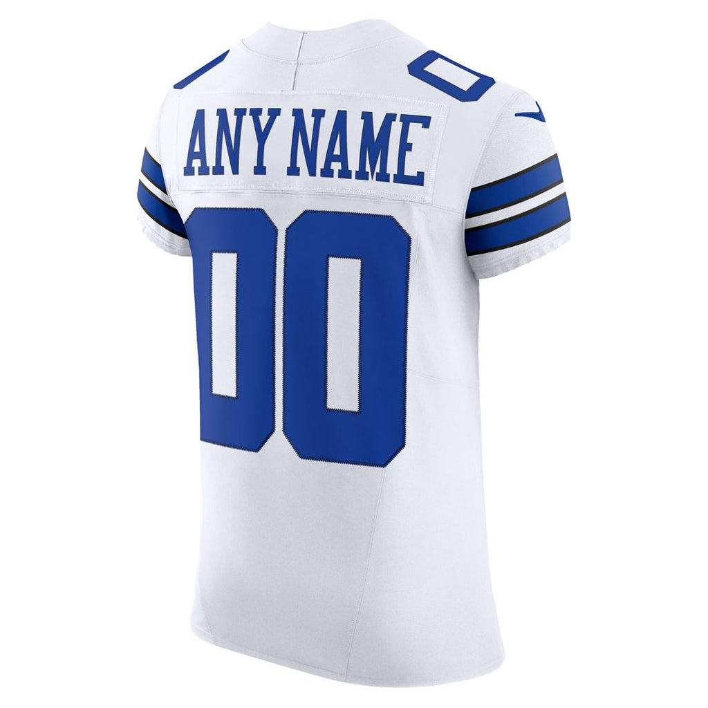 Dallas Cowboys Nike Vapor F.U.S.E. Elite Custom Jersey - White Official NFL Team Apparel Football Fan Gear
