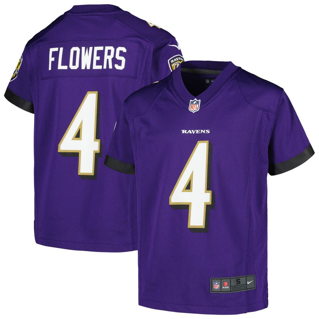 Zay Flowers Baltimore Ravens Nike Youth Game Jersey - Purple Official NFL Team Apparel Football Fan Gear