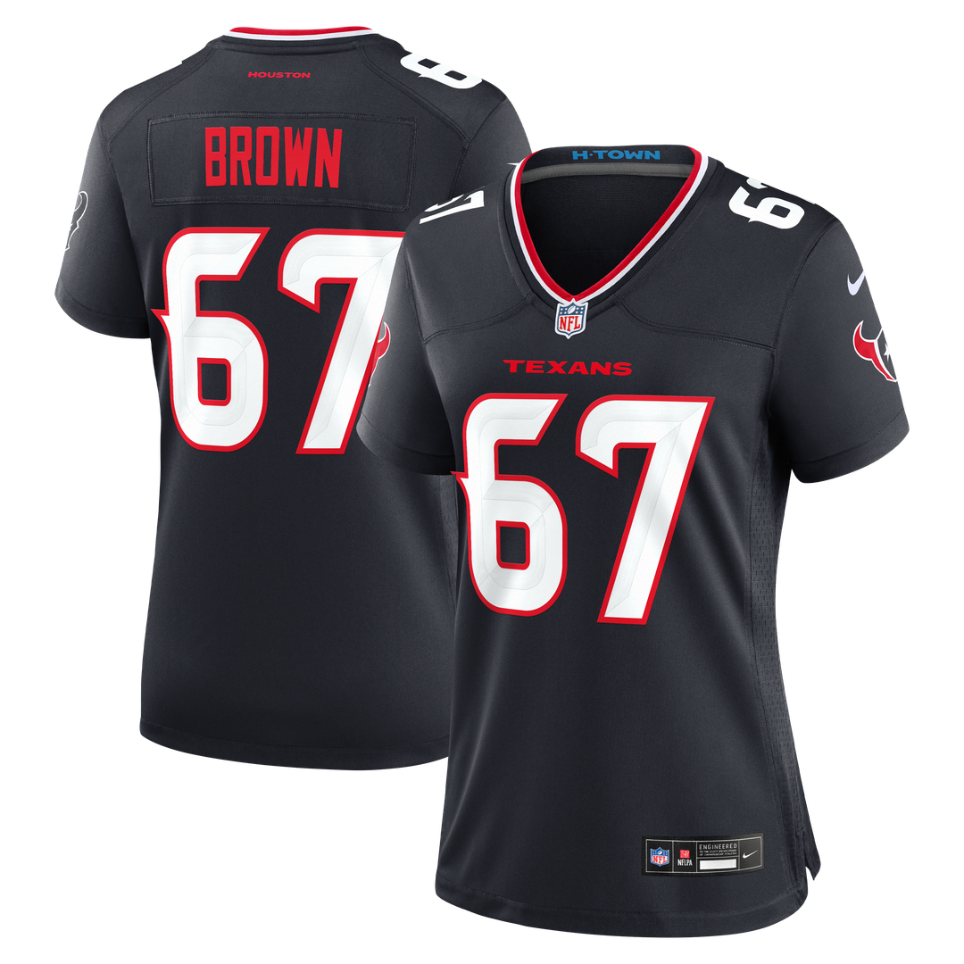 Evan Brown Houston Texans Nike Women's Team Game Jersey - Navy Official NFL Team Apparel Football Fan Gear