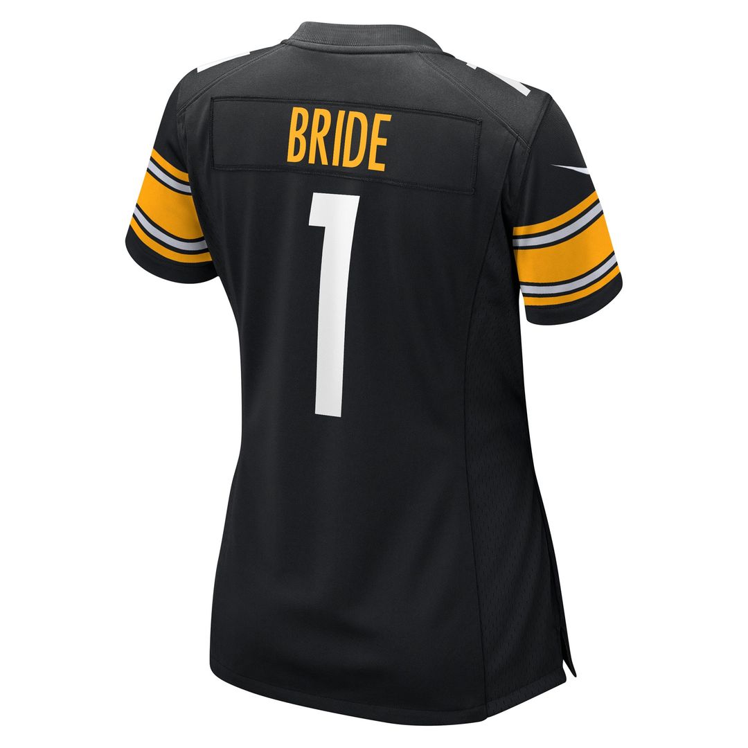 Number 1 Bride Pittsburgh Steelers Nike Women's Game Jersey - Black Official NFL Team Apparel Football Fan Gear